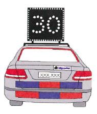 9.3.8 Ljusanordningar (elektroniska omställbara ljustavlor) på fordon Liten ljusanordning Väghållningsfordon och tillfälliga väghållningsfordon får ha kompletterande bakgrundskärm med en