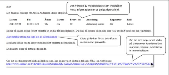 8 av 11 E-postmeddelande innehåller en länk för att bekräfta att man tagit del av den information som fanns i meddelandet.