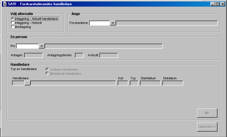 Ladok SA9_funktionsbeskrivning.doc Funktion: SA9 3/6 5.