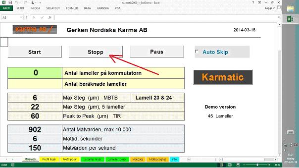 15a. Rotera rotorn långsamt tills antalet beräknade lameller blir samma som antalet lameller på kommutatorn 15b.