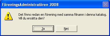 Sid 79 Manual FöreningsAdministratören FöreningsAdministratören visar nu de föreningar som finns lagrade på enheten du valde (se bild ovan).