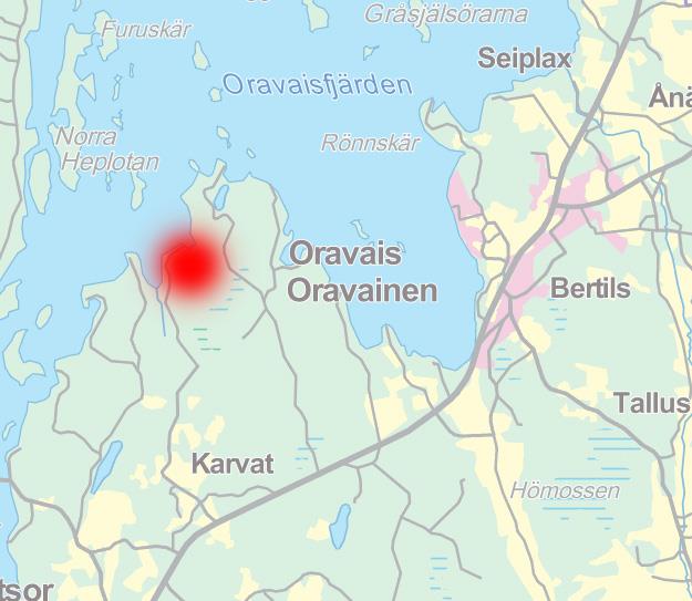1-5 2. PLANERINGSOBJEKT OCH INFLUENSOMRÅDE Planläggningsområdet ligger invid Jossisfjärden i Karvat, Vörå kommun. Avståndet till Oravais kommundelscentrum är ca 10km.