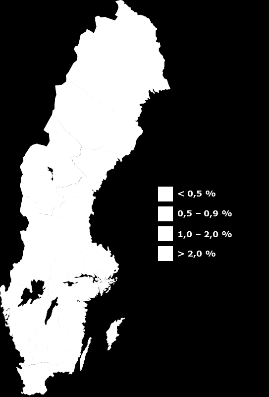 Flest nya jobb i storstadslän Förväntad procentuell sysselsättningsförändring (16 64 år) mellan kvartal 4 2016 och kvartal 4