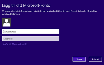 Detta går inte att komma runt. Du kan skapa ett konto genom att klicka på Skaffa ett Microsoft-konto.