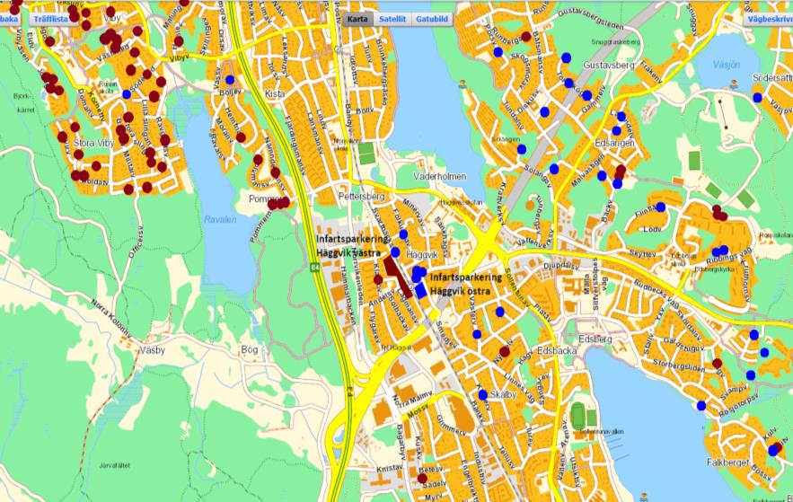 Avstånd till hemadress för infartsparkerare Häggvik, östra sidan 27; 51% 4; 7% 12; 23% 3; 6% 7; 13% <2km >50km 10-50km 2-5km 5-10km Figur 8.