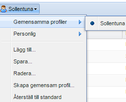 Status förklaring Lägg till/ta bort genom att markera eller ta bort i rullistan tills det stämmer med det du vill ska visas. Flytta upp och nedåt på kolumnnamnen och markera för det som är lämpligt.