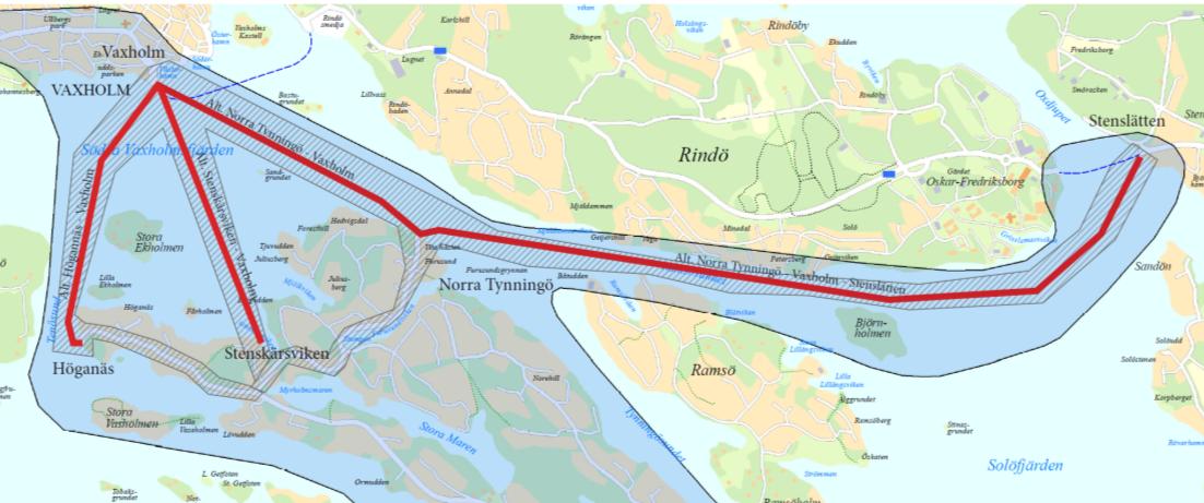 Färjerederiet kör trafikverksfärja Vaxholm Norra Tynningö Stenslätten 7.