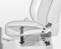 36 Stolar, säkerhetsfunktioner Sätesposition Ryggstöd Sitshöjd Dra i handtaget, flytta sätet, släpp handtaget.