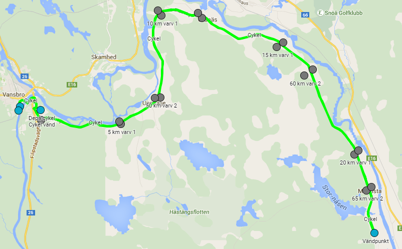 Växling till cykel När du kommer upp från simningen, springer/går du tillbaka till växlingsområdet. Av med våtdräkten, på med hjälm, skor, din nummerlapp m.m. ta cykeln och gå till utfarten för cyklingen.