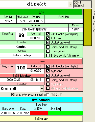 Programmering av Masterstationer Använd Si-Config, hämtas här: http://sportident.se/programvaror.aspx OBS!