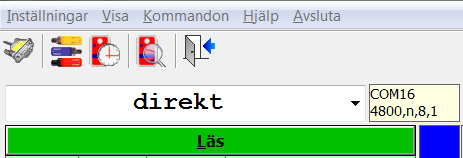 Inställning av rätt seriell port (com port) och hastighet Starta SI-Config Välj Inställningar / Seriell Port Välj rätt port i listan. Välj hastighet. OBS!