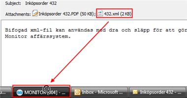 Den kan via dra-ochsläpp överföras in i MONITOR.