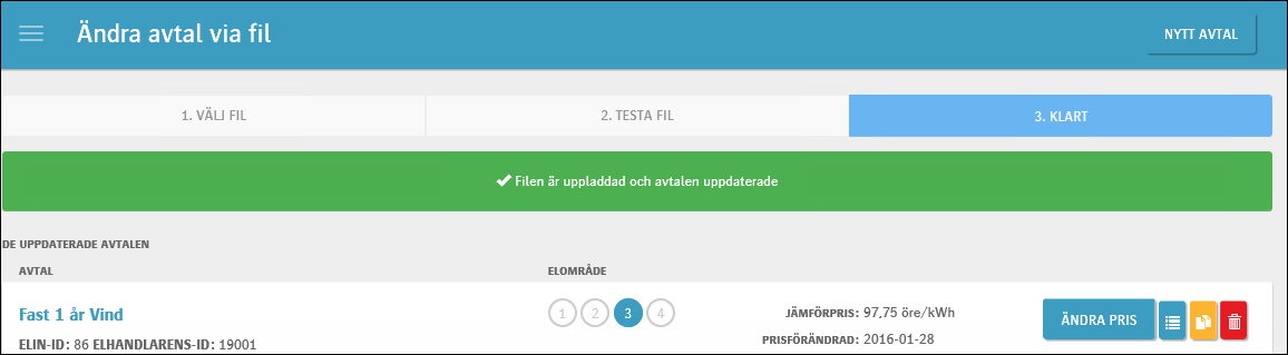 Uppgifterna i kolumnerna A till K går att ändra. Ladda upp Excel-fil (importera) När Excel-filen har ändrats på önskat sätt laddas den upp till ELIN-systemet.