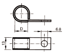 mm 9,0 mm 916 099 874 062 12 mm 5,8 mm 12,0 mm 10.2.10 Kabelklamma, gummiklädd Material: Galvaniserat stål ARTikelNummeR D Antal/förp.