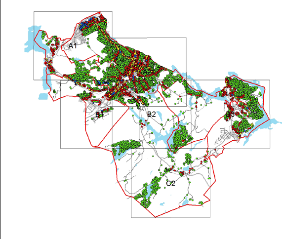 Åtgärdsprogram för trafikbuller 2017-2024 Huddinge kommun B1 B2 B3 A1 A2 B1 B2 B3 C1 C2 fullersta Teckenförklaring Högsta ekvivalenta fasadnivå Klarar
