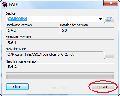 3.6.2 Uppdatera DiCE Kommunikationsverktyget DiCE kan behöva uppdateras med ny mjukvara (även kallad Firmware). Uppdateringen utförs via VIDA All-in-one.