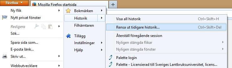 I sökresultaten, högerklicka på webbplatsen du vill ta bort och välj Ta bort all historik för webbplatsen.