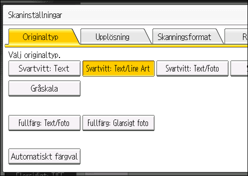5. Skanner Ange Skaninställningar 1. Tryck på [Skaninställningar]. 2.