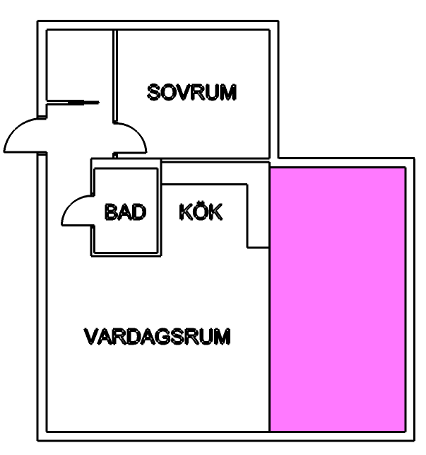 Två extra sovrum (rosa)
