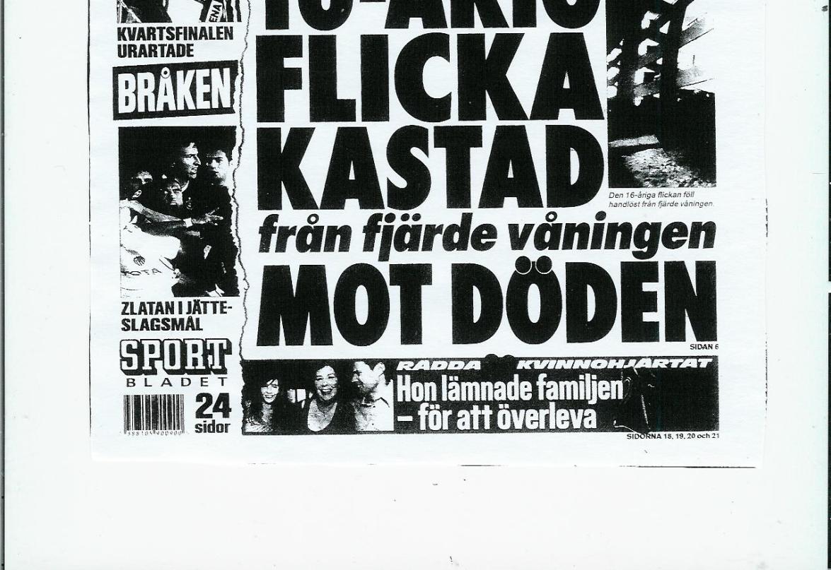 Urvalet består av två förstasidor från varje tidning under åren 1977, 1987, 1997 och 2007.