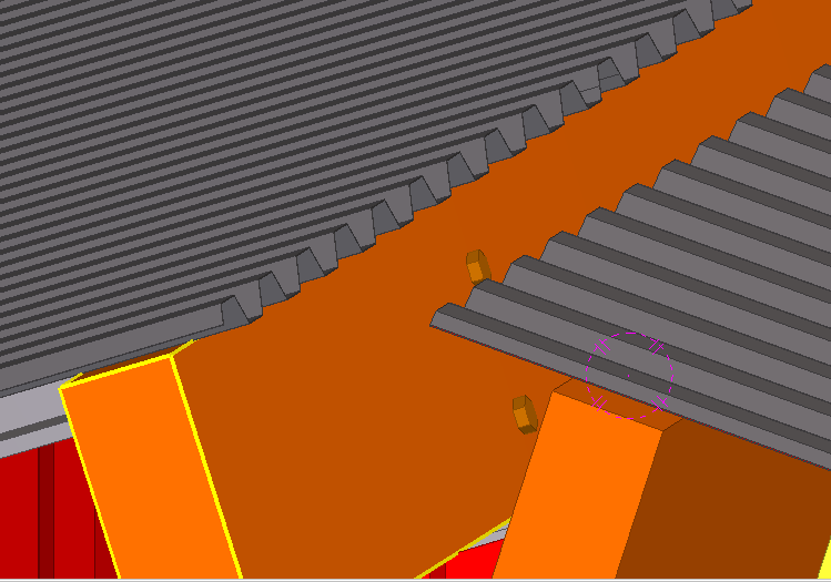 I projektet skapades två olika trapetsplåtar, en för väggarna och en för taket.