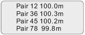 Par- och längdmätning (PAIR & LENGTH): Instrumentet kan mäta parens längd och visar även om det är kortslutning med eller utan ID mottagare.