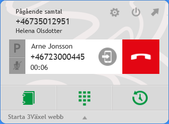 Ringa till annat nummer Vill du ringa till ett nummer som inte finns med i katalogen skriver du önskat telefonnummer i rutan och klickar på Ring. Du kan också ringa genom att trycka på Retur (Enter).