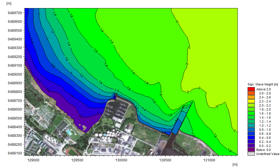 2.3 Resultat I Figur 2-3 visas resultaten från vågberäkningarna i form av en karta med konturer över signifikant våghöjd.