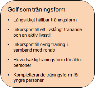 Bilaga 1 Utdrag om golfens dokumenterade hälsoeffekter från HUI:s rapport Golfnyttan i samhället.