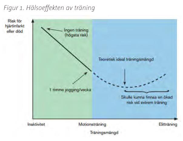 Forskningen visar därmed på att träning är friskvård upp till en viss gräns, men när man passerat den gränsen kan det istället få negativa effekter.