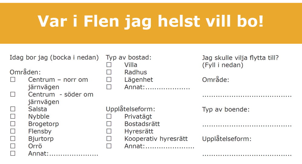 Vasagatan 2 A Nybble (om jag måste flytta, trivs bra där jag bor), till privatägd villa Inte nu, möjligen till landet, till villa/gård, Privatägt Nybble/Villagatan till privatägd villa Flensby,