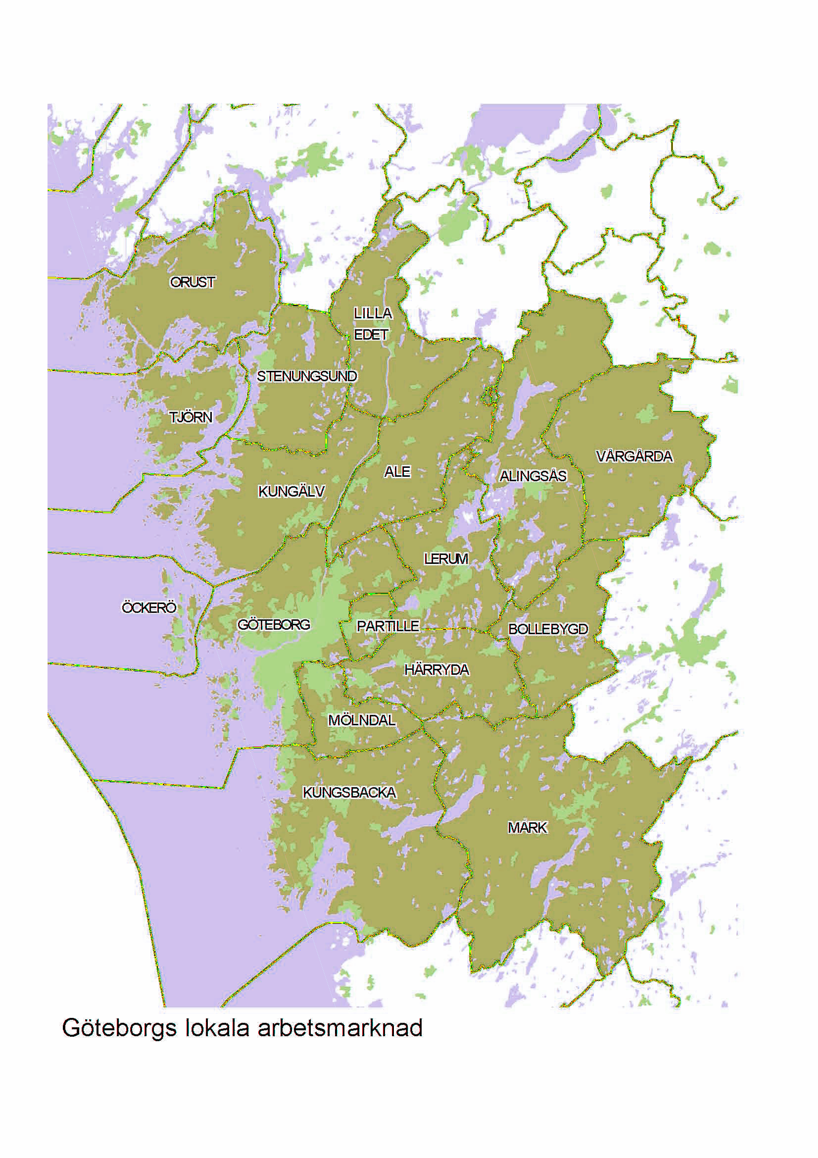 Figur 1. Göteborgs LA-region.