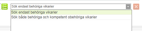 Behörighet & meddelande om anställning Utgångspunkten är att behöriga och andra söks (t ex studenter) Om du vill söka ENDAST behöriga vikarier, välj Sök endast behöriga vikarier Sökresultatet ger