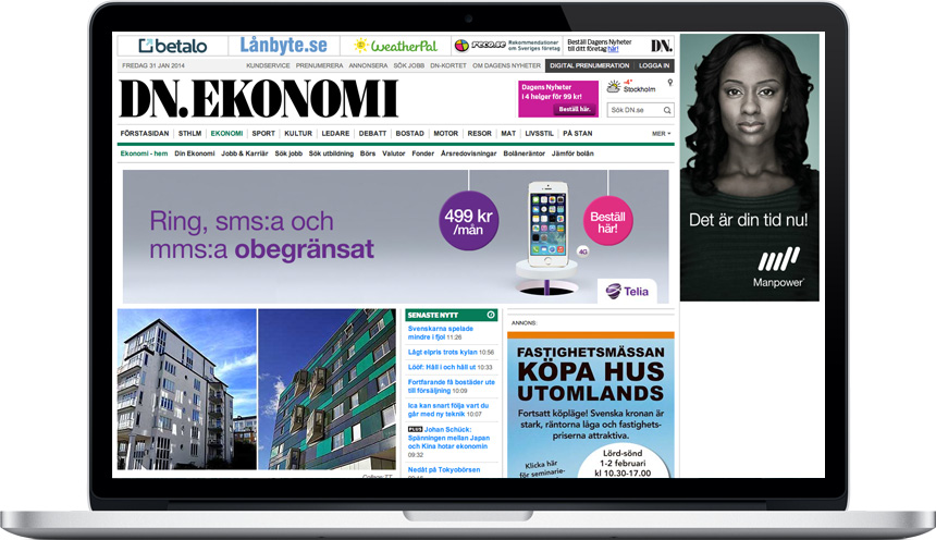 Digitalt Er artikel i digitalt format på DN jobb och karriär. Mobil bannerkapanj på DN.se som inkastare till er artikel.