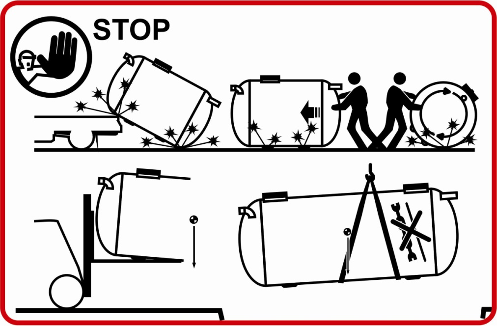 flödesreglerbrunn runt tanken om trucken inte kan användas till att lyfta. Undvik plötsliga rörelser när du lyfter tanken och se till att banden inte kan glida av.