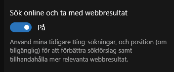 SÖKA APPAR Om du vet namnet på en app som du vill öppna kan du använda sökfunktionen för att snabbt hitta den. 1 Klicka på knappen Sök (Search) till höger om Start-knappen i aktivitetsfältet.