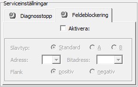 Första steg Serviceinställningar, underflik Upphävning av spärr efter fel Fig 3.