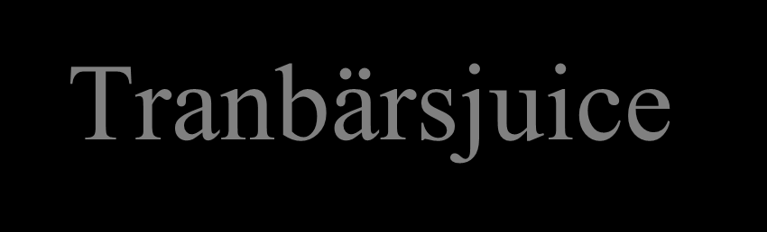 Tranbärsjuice Tranbärsjuice har i några studier av sexuellt aktiva kvinnor med recidiverande cystit visat en måttlig effekt (50%-ig reduktion av