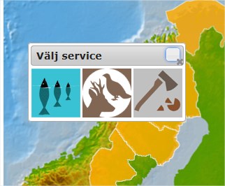 Köp jakttillstånd Du kan köpa jakttillstånd på två olika sätt antingen välja ett jakttillstånd från en meny eller välja att genom att peka på ett jaktområde på kartan och sedan genomföra köpet av