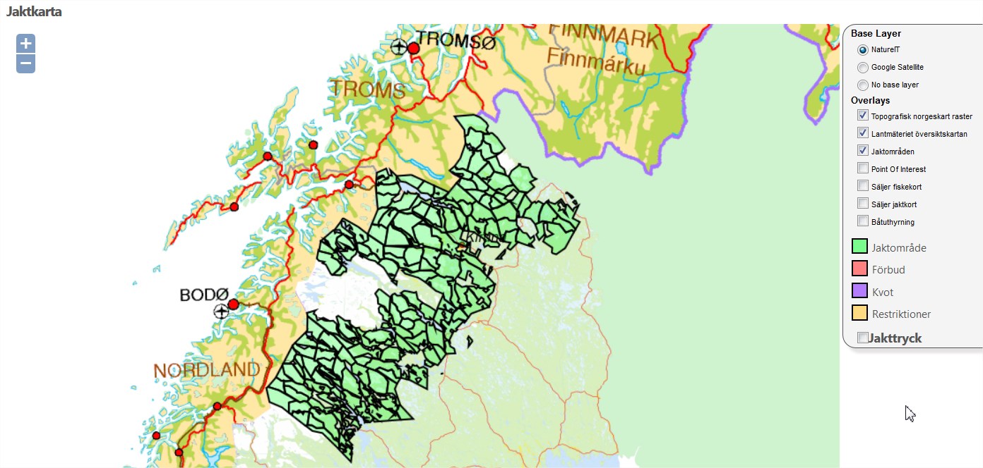 Köp jakttillstånd Köp jakttillstånd via karta Nu får du upp någonting som ser ut som mosaik.