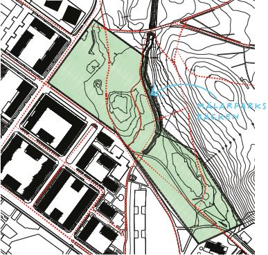 Framförallt är stigarna vid Mälarparksbäcken viktiga rörelsestråk, se Figur 6. Dessa stråk har identifierats av Västerås kommunekolog.