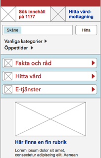 Anpassning av sökfunktioner på startsida 1177.se 1177.se har idag två olika sökmotorer, ett sök för redaktionellt innehåll och ett sök för hitta vårdmottagning.