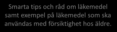 - På apoteket - Vid intag av medicin Smarta tips och råd om läkemedel samt exempel på