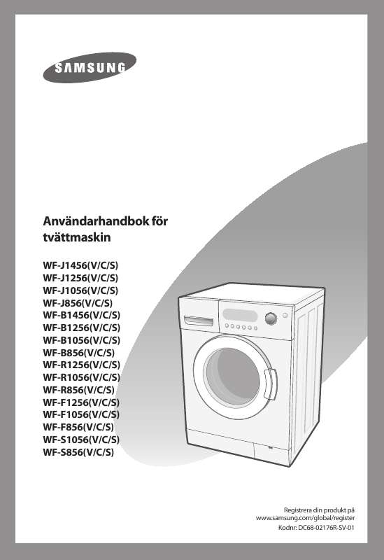 Detaljerade användarinstruktioner finns i bruksanvisningen Instruktionsbok SAMSUNG WF-B1256V Manual SAMSUNG WF-B1256V Bruksanvisning SAMSUNG