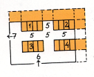 Figur 5: T-formad lagermodell (Lindblad 1981) Detta lager kan utvidgas på kortsidorna samt ingångarnas motsatta sida.