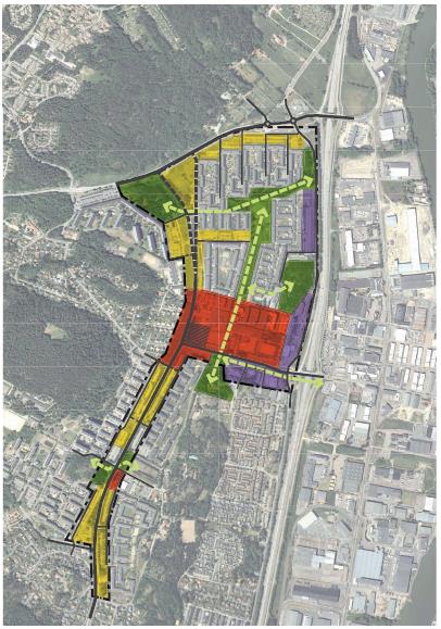 Stadsdelen utformas för att främja resor till