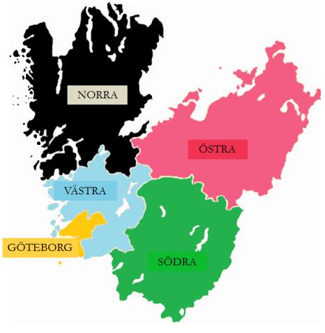 Incidensen visar alla nya cancerfall per HSN-område (figur 2) och år. Den totala incidensen i VGR kan ses i tabell 1.