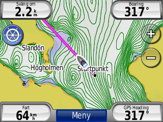 Båtläge Om du ska kunna använda båtläge måste du ha BlueChart g2 eller g2 Vision - kartor inlästa på nüvi-enheten. Besök www. garmin.