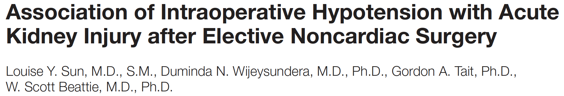 IntraoperativhypotoniochAKI Anesthesiology 2015;