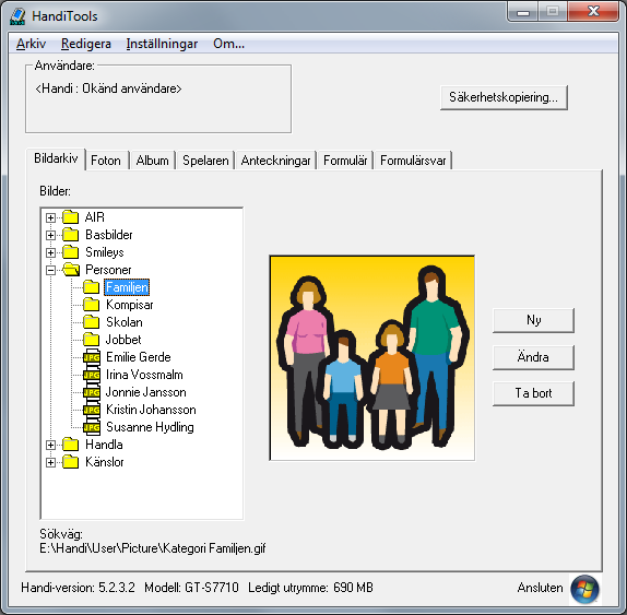 PC-program som medföljer Handi.